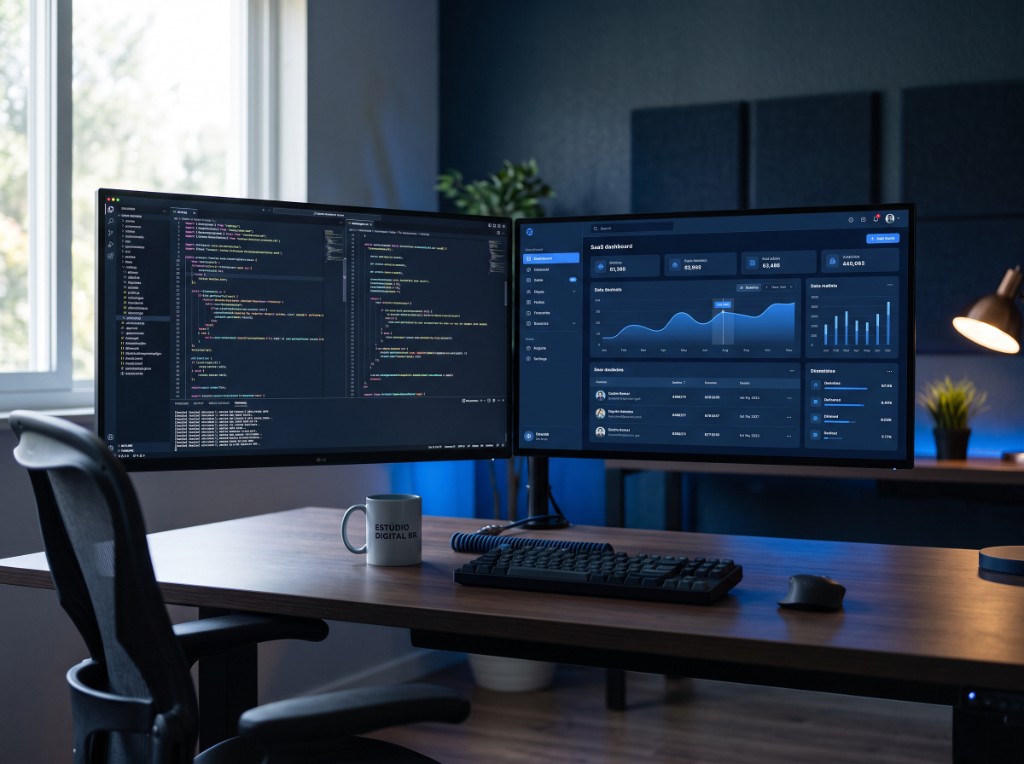 DevPba workspace, code and SaaS dashboard side by side